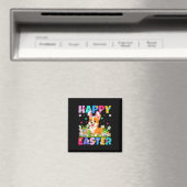 Welsh Corgi Dog Happy Easter Egg Hunt Bunny Ear Ea Magneet (Insitu (Vaatwasser))