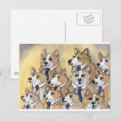 Welsh Corgi dog howl choir Briefkaart (Voorkant / Achterkant)