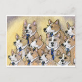 Welsh Corgi dog howl choir Briefkaart (Voorkant)