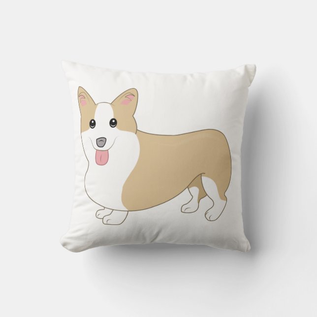 Welsh Corgi Dog Illustratie Kussen (Voorkant)