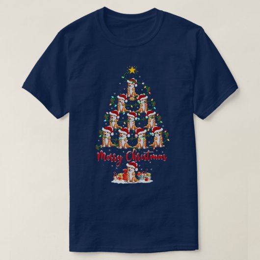 Welsh Corgi Dog kerstboomverlichting Funny Welsh T-shirt (Design voorkant)