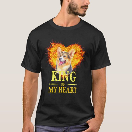 Welsh Corgi Dog koning van mijn hartkunst unieke m T-shirt (Voorkant)