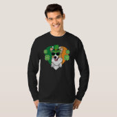 Welsh Corgi Dog Leprechaun Hat Irish Flag St Patri T-shirt (Voorkant volledig)