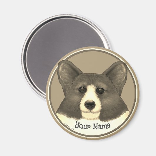 Welsh Corgi dog Magneet (Voorkant / Achterkant)