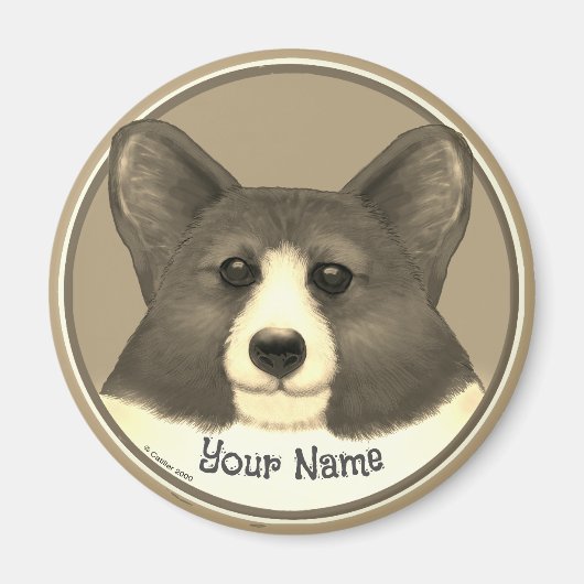 Welsh Corgi dog Magneet (Voorkant)