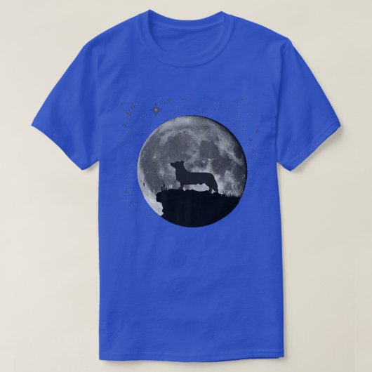 Welsh Corgi Dog Moon T-shirt (Design voorkant)