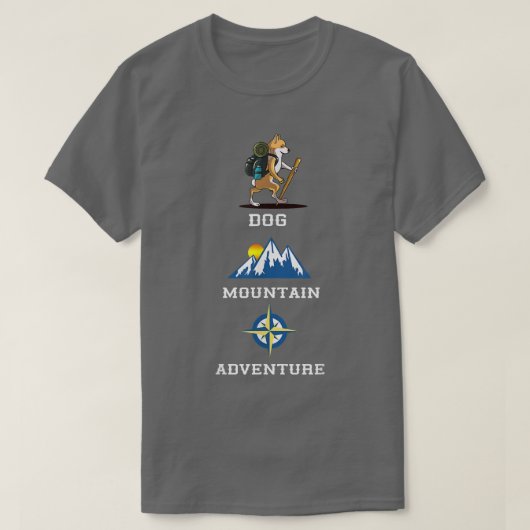 Welsh Corgi Dog Mountain Adventure Hiking  T-shirt (Design voorkant)