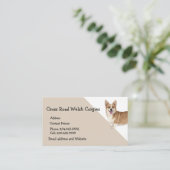 Welsh Corgi Dog Pet Animal Logo Visitekaartje (Staand voorkant)