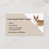 Welsh Corgi Dog Pet Animal Logo Visitekaartje (Voorkant)