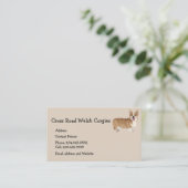 Welsh Corgi Dog Pet Animal Logo Visitekaartje Ma (Staand voorkant)
