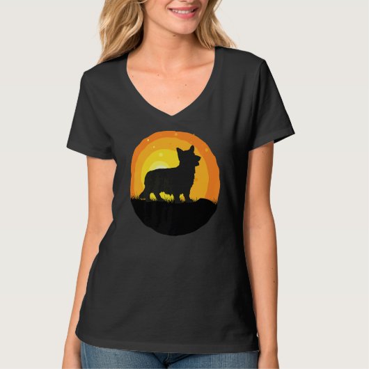 Welsh Corgi Dog Retro 16 T-shirt (Voorkant)