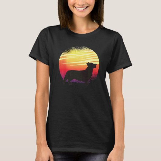 Welsh Corgi Dog Retro 8 T-shirt (Voorkant)