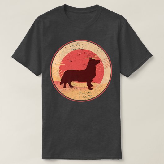 Welsh Corgi Dog Retro Premium T-Shirt Copy Copy Co (Design voorkant)