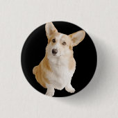 Welsh Corgi Dog Ronde Button 3,2 Cm (Voorkant)