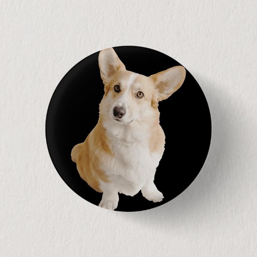 Welsh Corgi Dog Ronde Button 3,2 Cm (Voorkant)