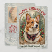Welsh Corgi Dog  Style Kerst Kaart (Voorkant / Achterkant)