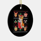 Welsh Corgi Dog Ugly Kerstmis Keramisch Ornament (Rechts)