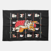 Welsh Corgi Dog Ugly Kerstmis Theedoek (Horizontaal)