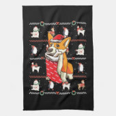 Welsh Corgi Dog Ugly Kerstmis Theedoek (Verticaal)