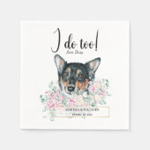Welsh Corgi Dog Wedding Cocktail Napkins Servet (Voorkant)