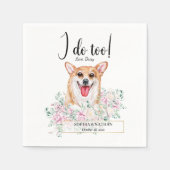 Welsh Corgi Dog Wedding Cocktail Napkins Servet (Voorkant)