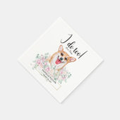 Welsh Corgi Dog Wedding Cocktail Napkins Servet (Hoek)