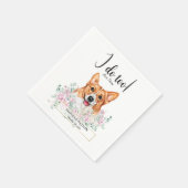 Welsh Corgi Dog Wedding Cocktail Napkins Servet (Hoek)