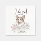 Welsh Corgi Dog Wedding Cocktail Napkins Servet (Voorkant)