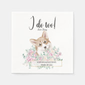 Welsh Corgi Dog Wedding Cocktail Napkins Servet (Voorkant)