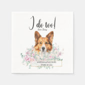 Welsh Corgi Dog Wedding Cocktail Napkins Servet (Voorkant)