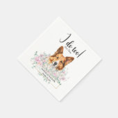 Welsh Corgi Dog Wedding Cocktail Napkins Servet (Hoek)