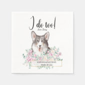 Welsh Corgi Dog Wedding Cocktail Napkins Servet (Voorkant)