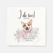 Welsh Corgi Dog Wedding Cocktail Napkins Servet (Voorkant)