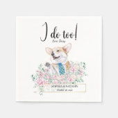 Welsh Corgi Dog Wedding Cocktail Napkins Servet (Voorkant)