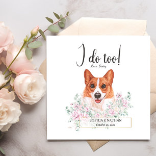 Welsh Corgi Dog Wedding Cocktail Napkins Servet