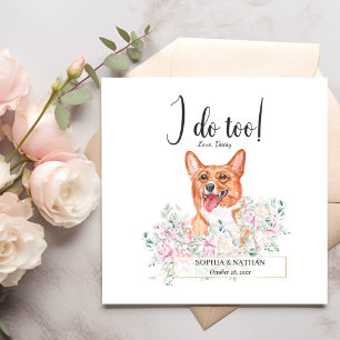 Welsh Corgi Dog Wedding Cocktail Napkins Servet