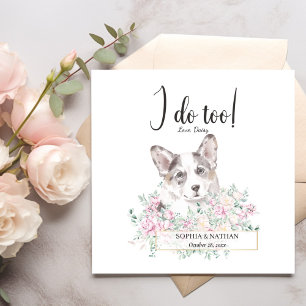 Welsh Corgi Dog Wedding Cocktail Napkins Servet