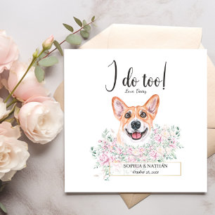 Welsh Corgi Dog Wedding Cocktail Napkins Servet