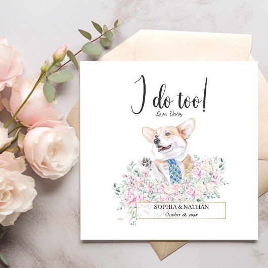 Welsh Corgi Dog Wedding Cocktail Napkins Servet
