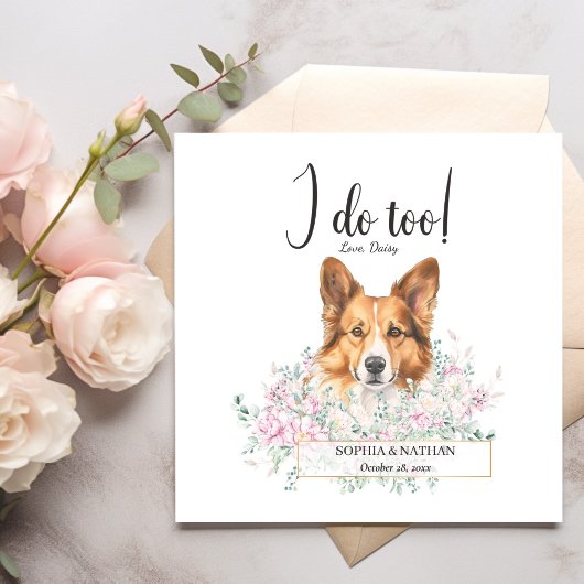 Welsh Corgi Dog Wedding Cocktail Napkins Servet