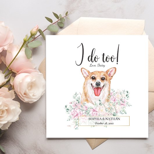 Welsh Corgi Dog Wedding Cocktail Napkins Servet