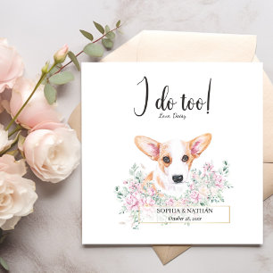 Welsh Corgi Dog Wedding Cocktail Napkins Servet