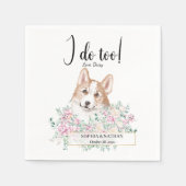 Welsh Corgi Dog Wedding Cocktail Napkins Servet (Voorkant)