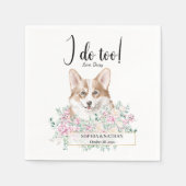 Welsh Corgi Dog Wedding Cocktail Napkins Servet (Voorkant)
