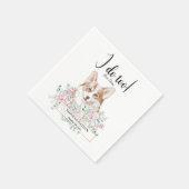 Welsh Corgi Dog Wedding Cocktail Napkins Servet (Hoek)