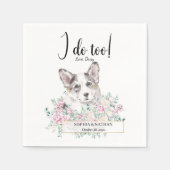 Welsh Corgi Dog Wedding Cocktail Napkins Servet (Voorkant)