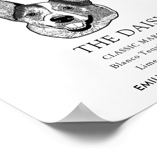 Welsh Corgi Dog Wedding Signature Drink teken Poster (Hoek)