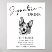 Welsh Corgi Dog Wedding Signature Drink teken Poster (Voorkant)