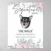 Welsh Corgi Dog Wedding Signature Drink teken Poster (Voorkant)