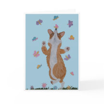 Welsh Corgi en Vlinders Gelukkige Vaderdag